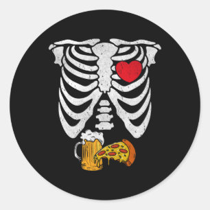 Skeleton Dad Halloween Zwangerschap Koppels Kostuu Ronde Sticker