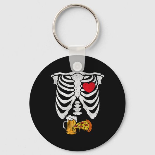 Skeleton Dad Halloween Zwangerschap Koppels Kostuu Sleutelhanger (Voorkant)
