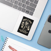  Skeleton Dad Tattoo Sticker (Laptop met iPhone)