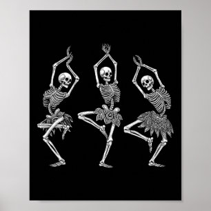 Skeleton Dance Ballet Flats Ballet Halloween Koste Poster