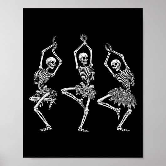 Skeleton Dance Ballet Flats Ballet Halloween Koste Poster (Voorkant)