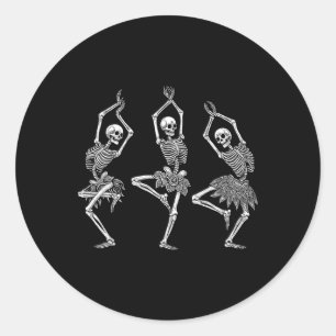 Skeleton Dance Ballet Flats Ballet Halloween Koste Ronde Sticker