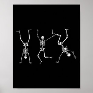 Skeleton Dance Challenge Halloween Scary Skeleton Poster