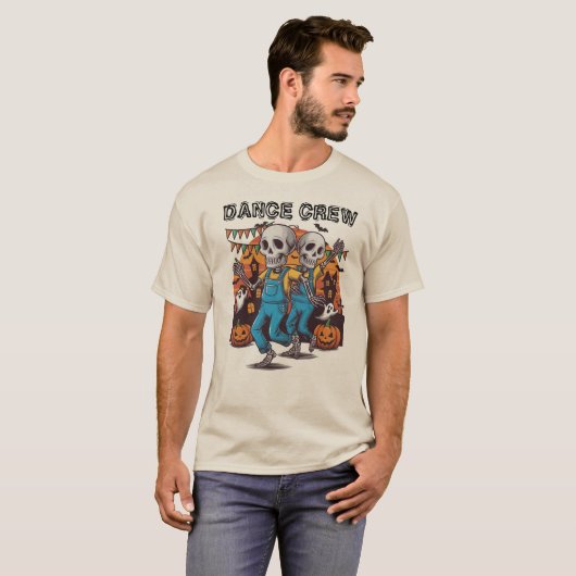 Skeleton Dance Crew Shirt Funny Dancing Skelet (Voorkant volledig)