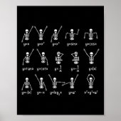 Skeleton Dance Figures Equation Wiskunde Teacher H Poster (Voorkant)