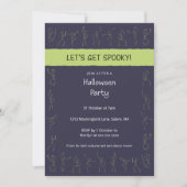 Skeleton Dance Halloween feestuitnodiging - paarse Kaart (Voorkant)