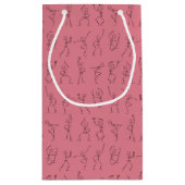 Skeleton Dance Halloween kleine geschenktas - roze Klein Cadeauzakje (Achterkant)