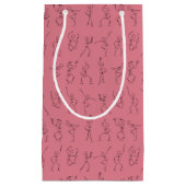 Skeleton Dance Halloween kleine geschenktas - roze Klein Cadeauzakje (Voorkant)