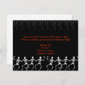 Skeleton Dance Halloween Party Invitation Kaart (Voorkant / Achterkant)