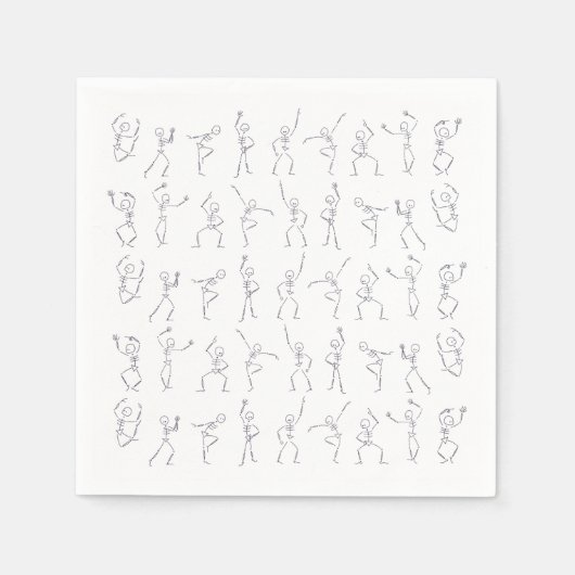 Skeleton Dance Halloween servetten - wit (Voorkant)