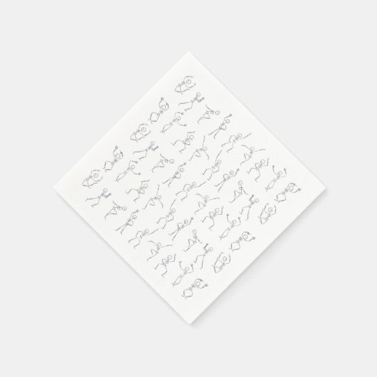 Skeleton Dance Halloween servetten - wit (Hoek)