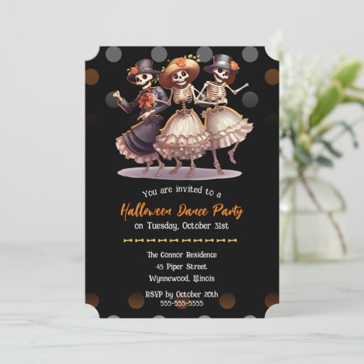 Skeleton Dance Party Kaart (Staand voorkant)