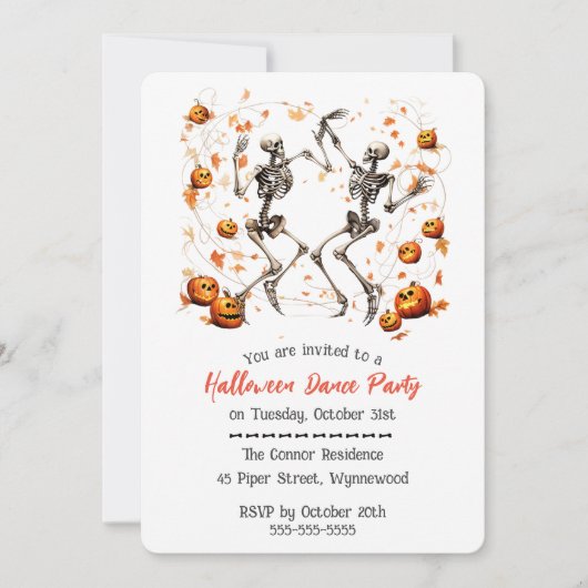 Skeleton Dance Party Kaart (Voorkant)