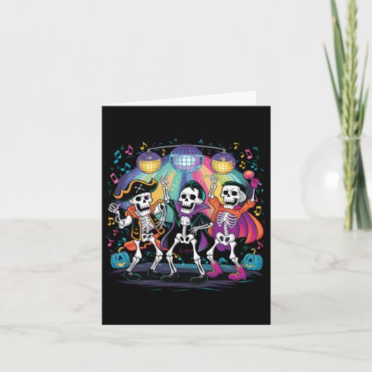 Skeleton Dance Party Spooky Halloween-viering Kaart (Voorkant)