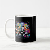 Skeleton Dance Party Spooky Halloween-viering Koffiemok (Links)