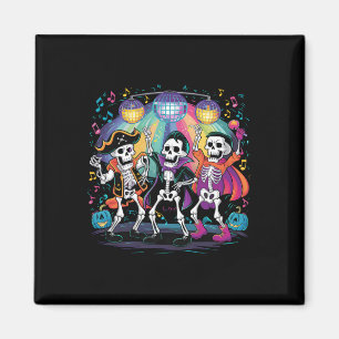 Skeleton Dance Party Spooky Halloween-viering Magneet