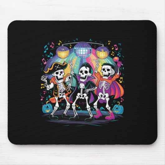Skeleton Dance Party Spooky Halloween-viering Muismat (Voorkant)