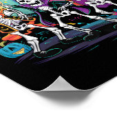 Skeleton Dance Party Spooky Halloween-viering Poster (Hoek)