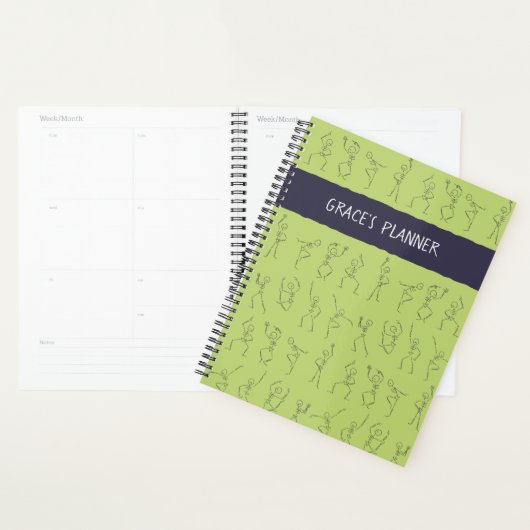 Skeleton Dance planner - groen (Display)