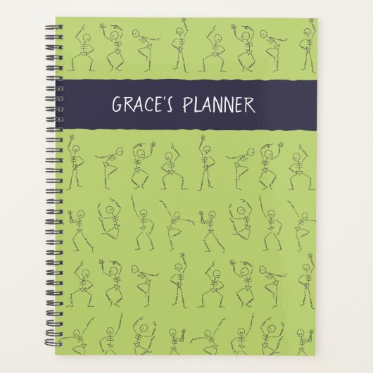 Skeleton Dance planner - groen (Voorkant)