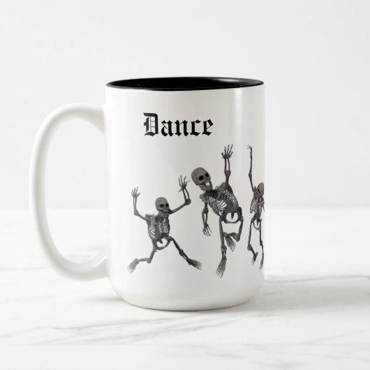 Skeleton Dance Tweekleurige Koffiemok (Links)