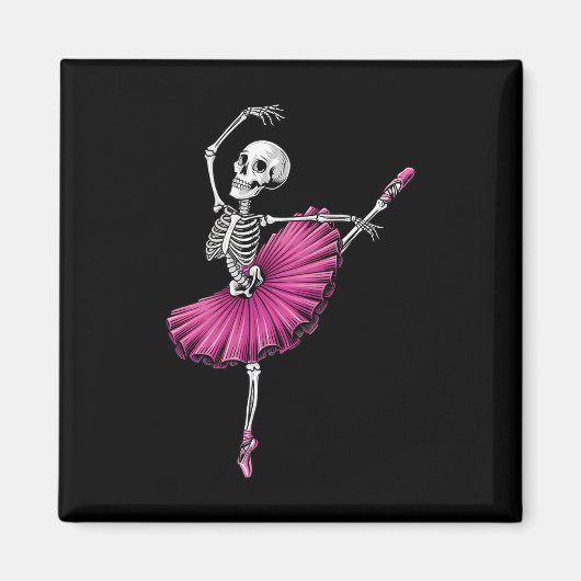 Skeleton Dancing Ballet Liefhebbers Spooky Hallowe Magneet (Voorkant)
