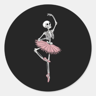 Skeleton Dancing Ballet Liefhebbers Spooky Hallowe Ronde Sticker