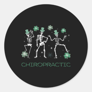 Skeleton Dancing Chiropractie Chiro Squad St Patri Ronde Sticker