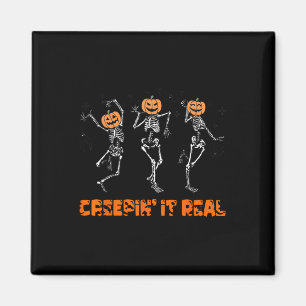 Skeleton Dancing Creeping It Real Halloween Grappi Magneet