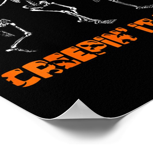 Skeleton Dancing Creeping It Real Halloween Grappi Poster (Hoek)