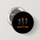 Skeleton Dancing Creeping It Real Halloween Grappi Ronde Button 5,7 Cm (Voorkant /achterkant)