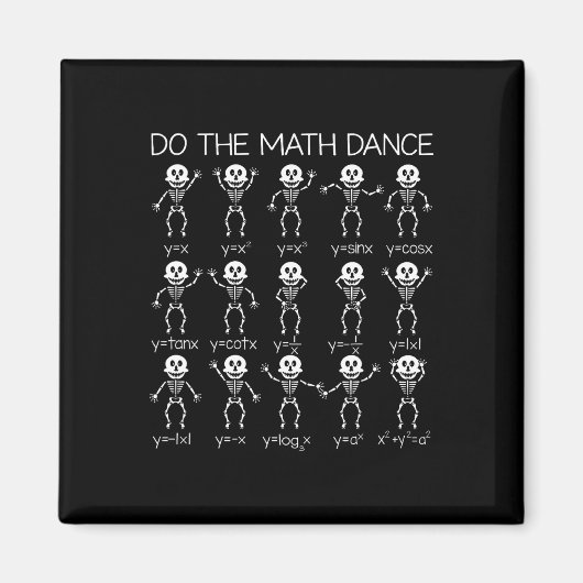 Skeleton Dancing Figures Vergelijking Wiskunde Tea Magneet (Voorkant)