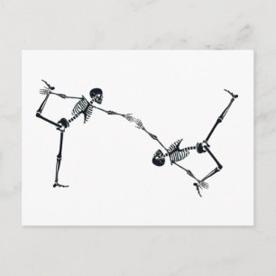 Skeleton Dancing Halloween Briefkaart