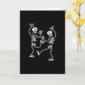 Skeleton Dancing Halloween Kaart (Gele Bloem)