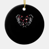 Skeleton Dancing Hart Valentijnsdag Gift Schedel Keramisch Ornament (Voorkant)