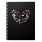 Skeleton Dancing Hart Valentijnsdag Gift Schedel Notitieboek (Voorkant)
