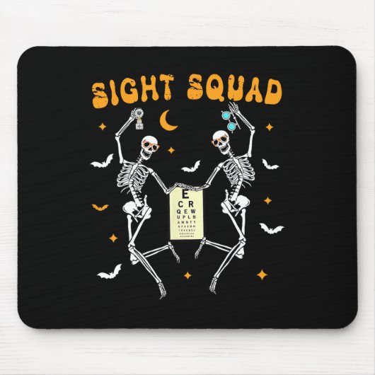 Skeleton Dancing Sight Squad Halloween Optometrist Muismat (Voorkant)