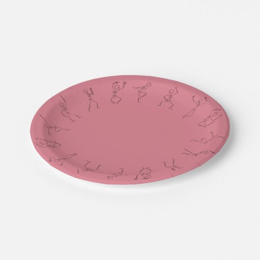 Skeleton Dans papier bord - roze (Gekanteld)