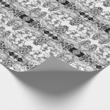 Skeleton Danse Macabre White Wrapping Paper