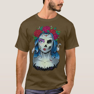 Skeleton Dead Bride Halloween Costume Undode La Ca T-shirt