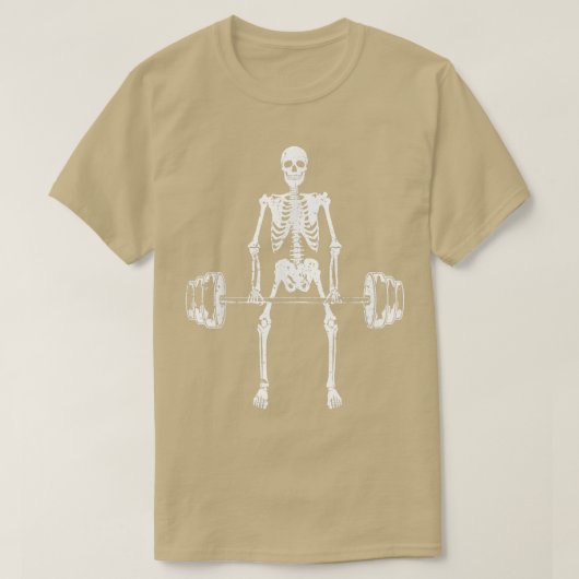 Skeleton Deadlift Funny Halloween Bodybuilder Work T-shirt (Design voorkant)