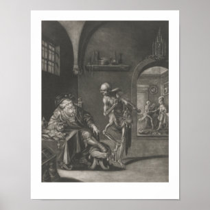 Skeleton Death Spelen Violin Skull Music Poster