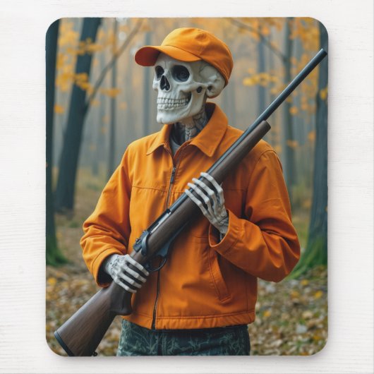 Skeleton Deer Hunter Carrying a Rifle Muismat (Voorkant)