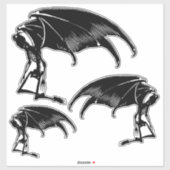 Skeleton Demon Fallen Angel Horror Goth art  Sticker (Vel)
