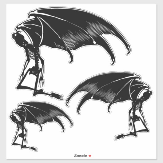 Skeleton Demon Fallen Angel Horror Goth art  Sticker (Vel)