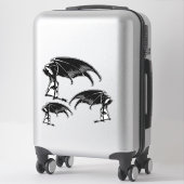 Skeleton Demon Fallen Angel Horror Goth art  Sticker (Koffer)