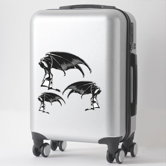Skeleton Demon Fallen Angel Horror Goth art  Sticker (Koffer)