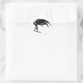 Skeleton Demon Fallen Angel Horror Gothic art Ronde Sticker (Tas)