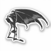 Skeleton Demon Fallen Angel Horror Gothic art Sticker (Voorkant)