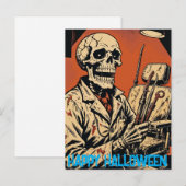Skeleton Dentist Feestdagenkaart (Voorkant / Achterkant)